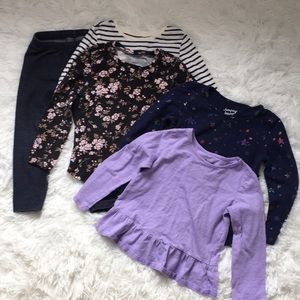 Lot of toddler girl 3t shirts and leggings.